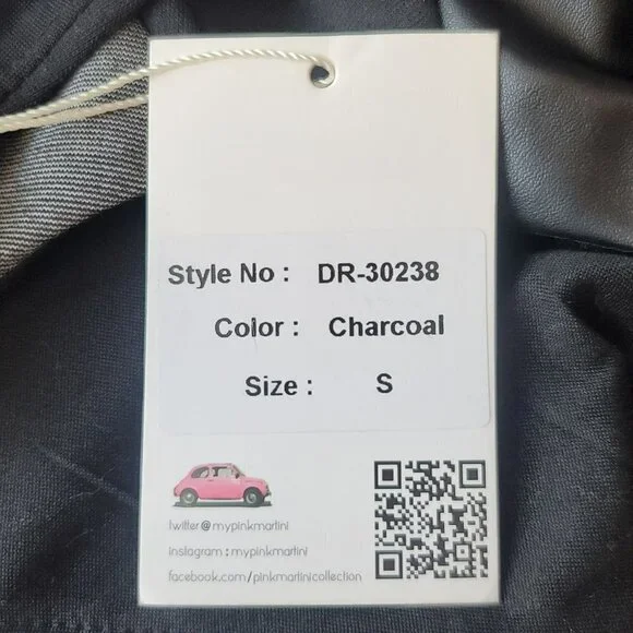 NWT Pink Martini Hally Sleeveless Colorblock Charcoal Dress Womens Small - Picture 10 of 12